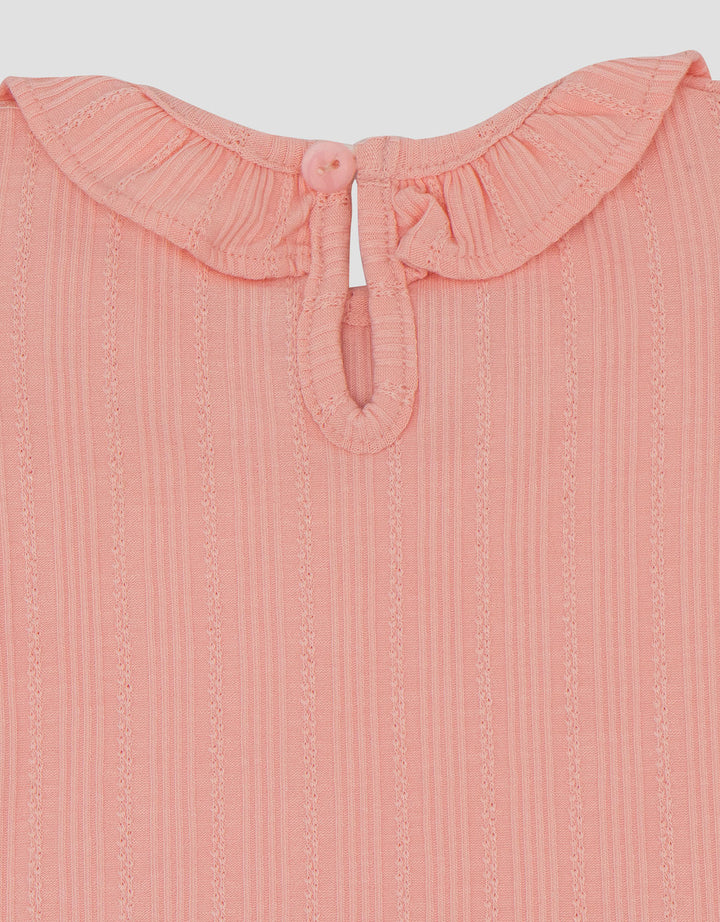 Little M Woven Mix Rib Knit Pakaian Setelan Bayi