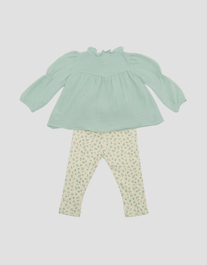 Little M Woven Double Layer Pakaian Setelan Bayi