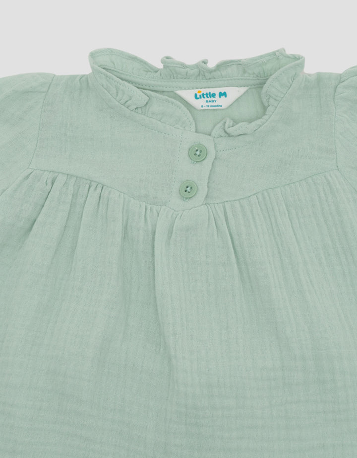 Little M Woven Double Layer Pakaian Setelan Bayi