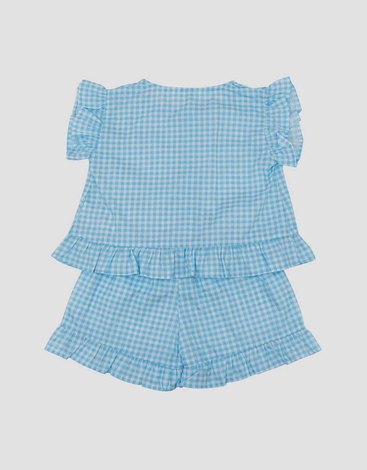 Little M Woven Kotak Pakaian Setelan Bayi