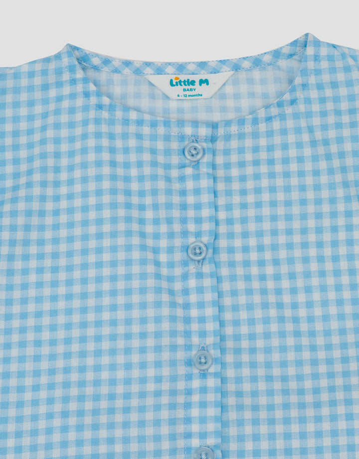 Little M Woven Kotak Pakaian Setelan Bayi