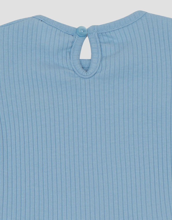 Little M Textured Rib With Embro Pakaian Setelan Bayi