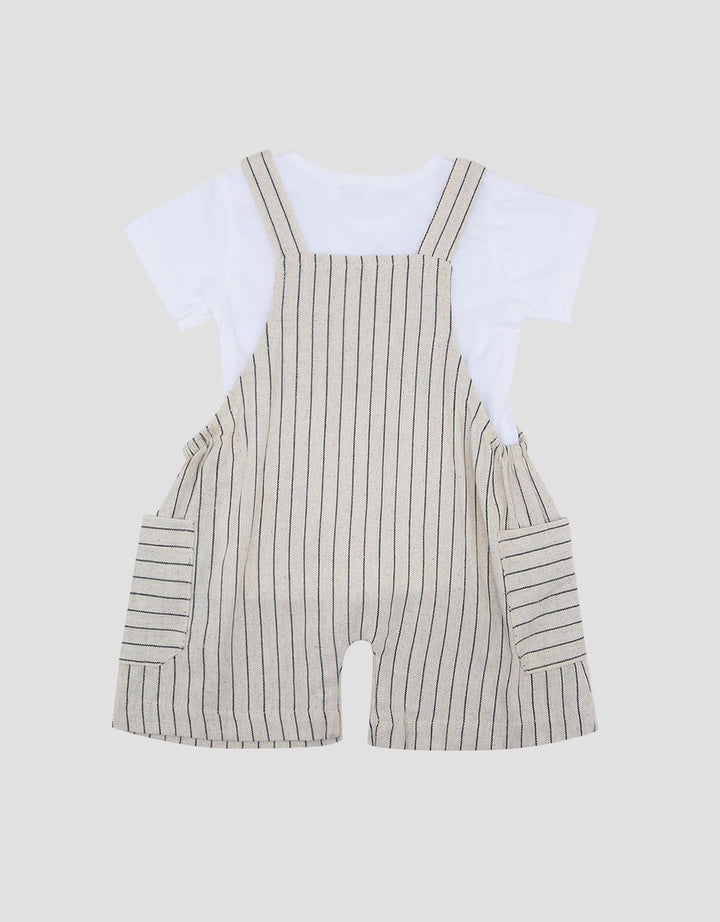 Little M Rami Salur With Pocket Jumpsuit Overall Bayi