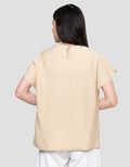Connexion Drappery Neck Crinkle Silk Blouse Wanita