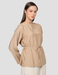 Connexion Crinkle Boat Blouse Wanita