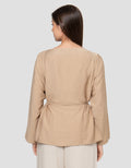 Connexion Crinkle Boat Blouse Wanita