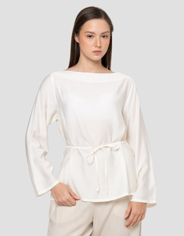 Connexion Crinkle Boat Blouse Wanita