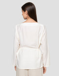 Connexion Crinkle Boat Blouse Wanita