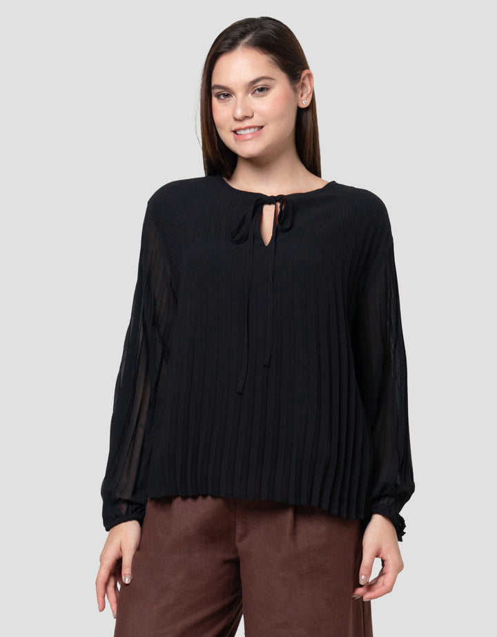 Connexion Babydoll Crepe Full Pleats Blouse Wanita