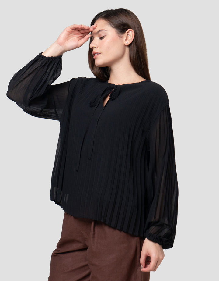 Connexion Babydoll Crepe Full Pleats Blouse Wanita