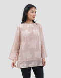 Connexion Flowy Burnt-Out Flare Blouse Wanita