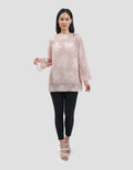 Connexion Flowy Burnt-Out Flare Blouse Wanita