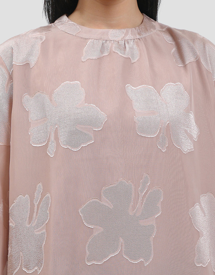 Connexion Flowy Burnt-Out Flare Blouse Wanita