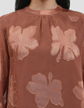Connexion Flowy Burnt-Out Flare Blouse Wanita