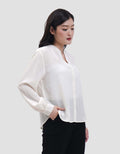 Connexion V Neck Crinkle Buttersilk Blouse Wanita