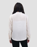 Connexion V Neck Crinkle Buttersilk Blouse Wanita