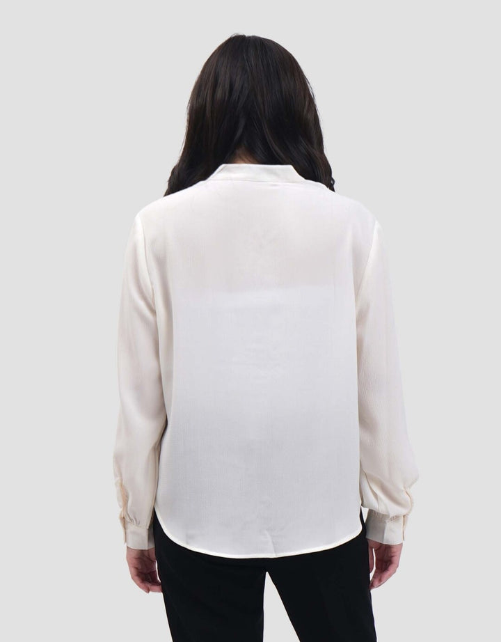 Connexion V Neck Crinkle Buttersilk Blouse Wanita