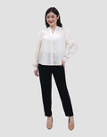 Connexion V Neck Crinkle Buttersilk Blouse Wanita