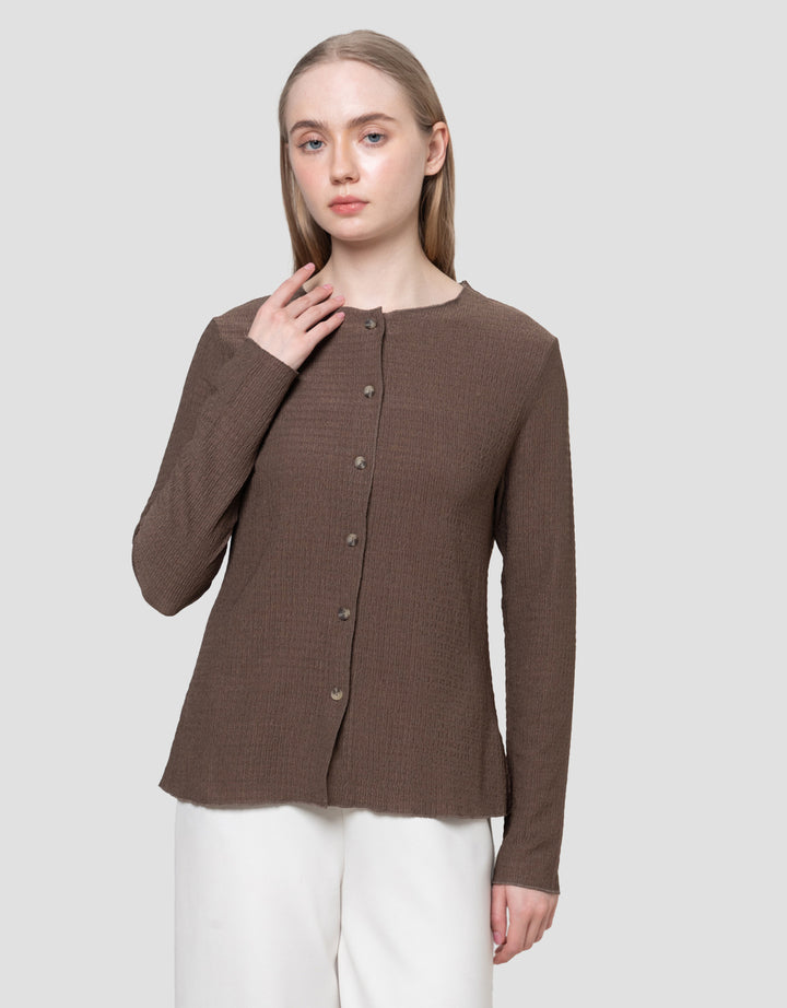 Connexion Buttoned Down Crinkle Kaos Wanita