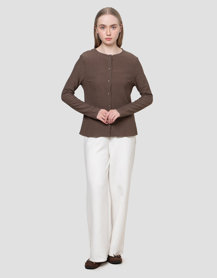 Connexion Buttoned Down Crinkle Kaos Wanita