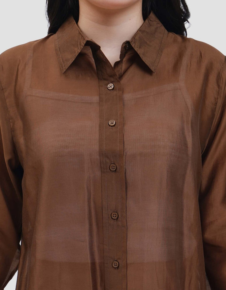 Connexion Sheer Tencel Viscose With Expose Button Kemeja Wanita