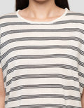 Connexion Striped Cotton Blend Knitted Kaos Wanita