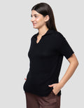 Connexion Boxy Knitted Top With Skipper Collar Kaos Wanita