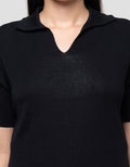 Connexion Boxy Knitted Top With Skipper Collar Kaos Wanita
