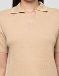 Connexion Boxy Knitted Top With Skipper Collar Kaos Wanita