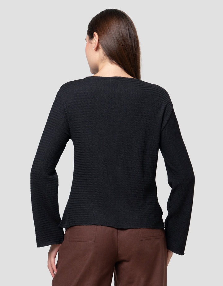 Connexion Boat Neck Crinkle Kaos Wanita