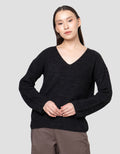 Connexion Fine Knit V Neck Sweater Wanita