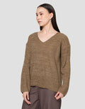Connexion Fine Knit V Neck Sweater Wanita