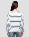 Connexion Off Shoulder Stripe Kaos Lengan Panjang Wanita