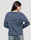 Connexion Off Shoulder Stripe Kaos Lengan Panjang Wanita