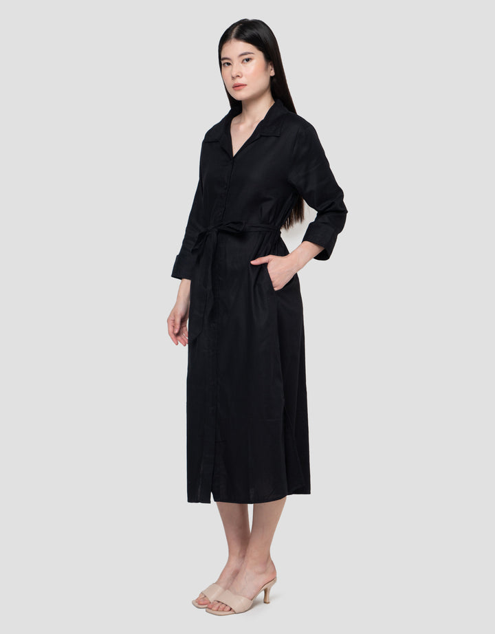Connexion Classic Linen Maxi Dress Wanita