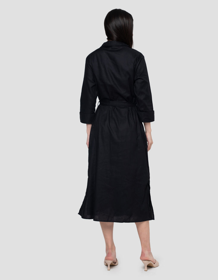 Connexion Classic Linen Maxi Dress Wanita