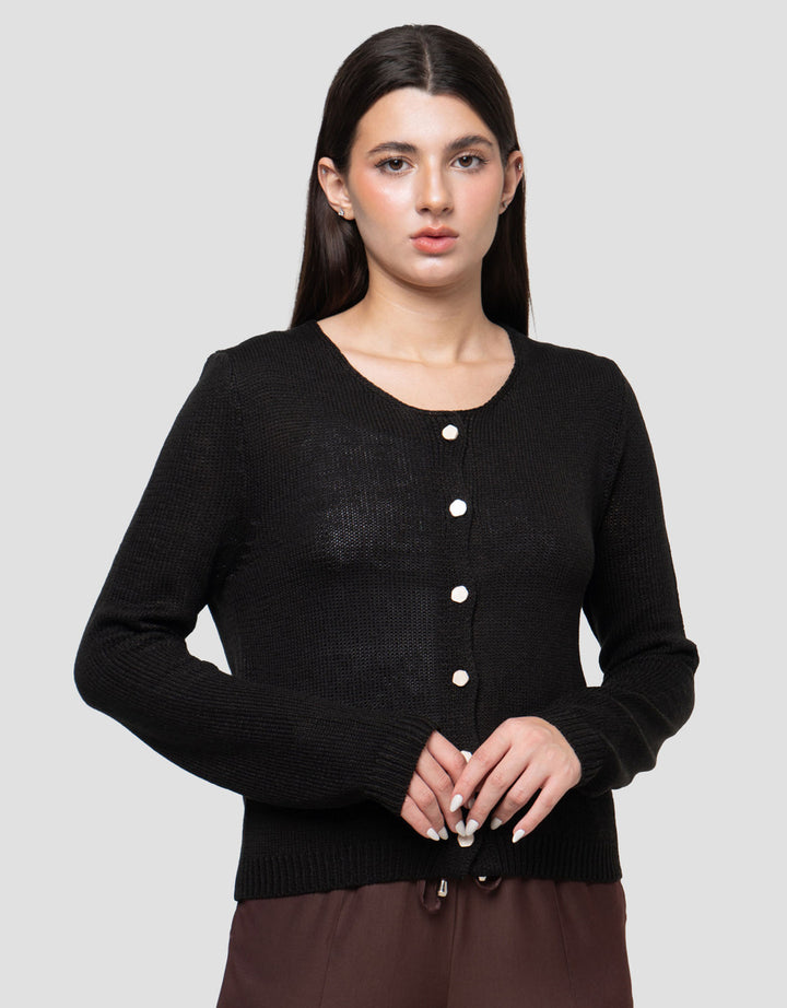 Connexion Knit With Stone Buttons Cardigan Wanita