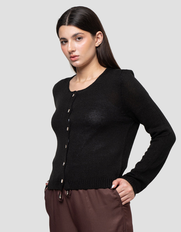 Connexion Knit With Stone Buttons Cardigan Wanita