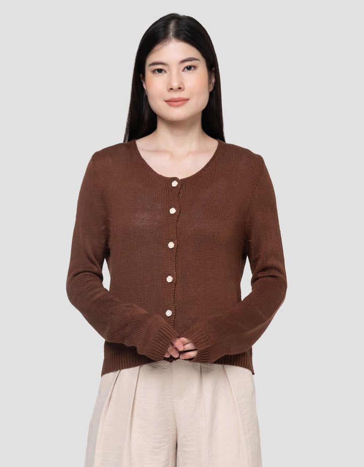 Connexion Knit With Stone Buttons Cardigan Wanita