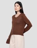 Connexion Knit With Stone Buttons Cardigan Wanita