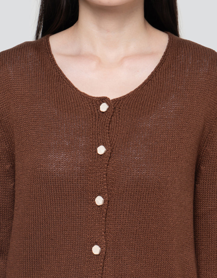 Connexion Knit With Stone Buttons Cardigan Wanita