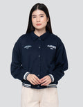 Nevada Varsity With Collar Jaket Wanita
