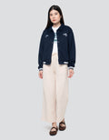Nevada Varsity With Collar Jaket Wanita