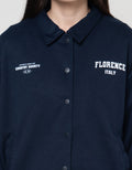 Nevada Varsity With Collar Jaket Wanita