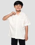 Nevada Fit Ecru Classic Collar And Pocket Kemeja Denim Oversize Anak Laki-laki