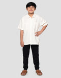 Nevada Fit Ecru Classic Collar And Pocket Kemeja Denim Oversize Anak Laki-laki
