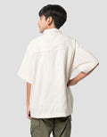 Nevada Fit Texture Linen Flat Collar Kemeja Oversize Anak Laki-laki
