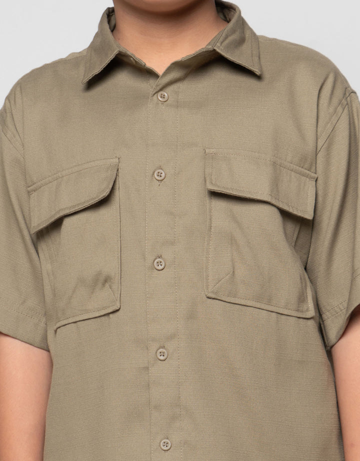 Nevada Fit Classic Collar With Pocket Kemeja Oversize Anak Laki-laki