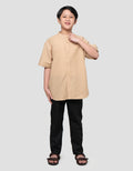 Nevada Casual Solid Linen Look Kemeja Koko Anak Laki-laki