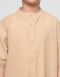 Nevada Casual Solid Linen Look Kemeja Koko Anak Laki-laki